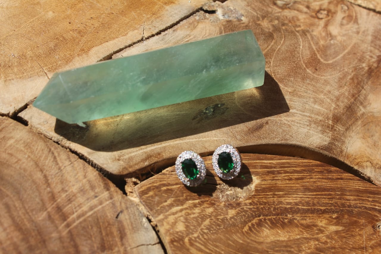 GREEN DIAMOND EARRINGS