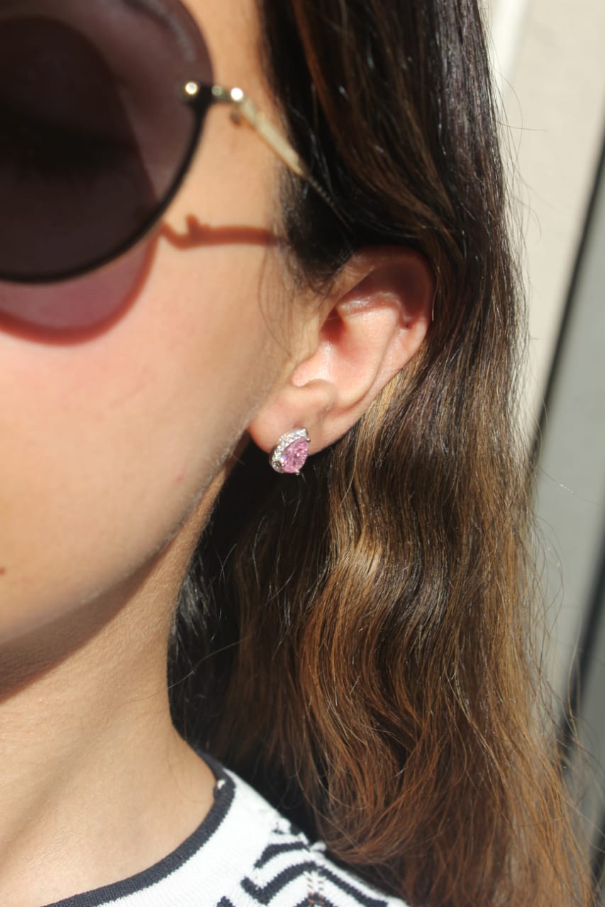 ROUND ROSE DANGLE EARRINGS