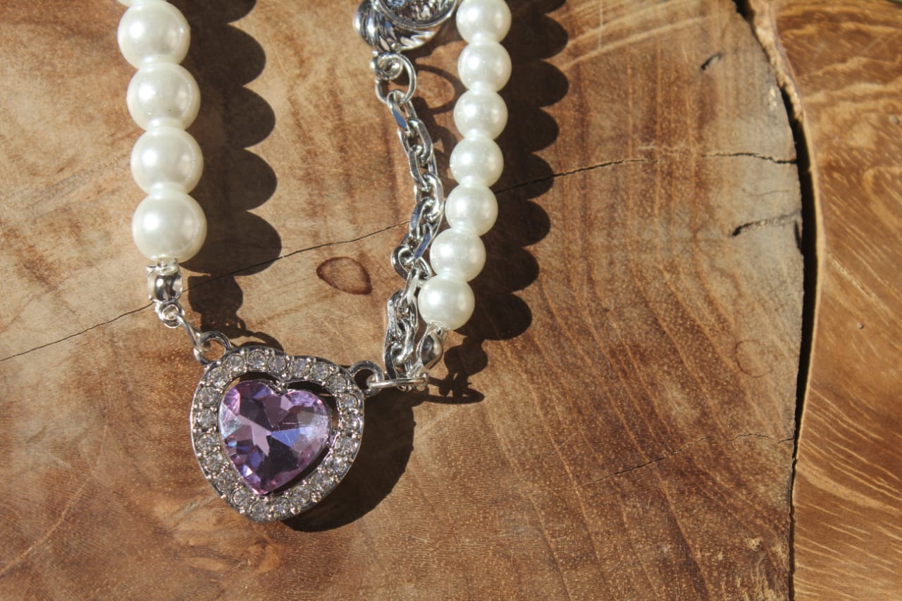 PURPLE HEART PEARLS NECKLACE