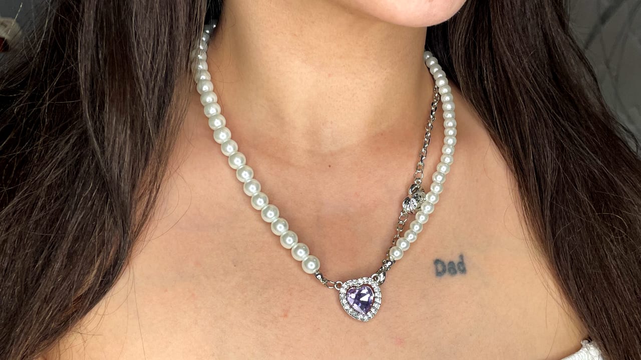 PURPLE HEART PEARLS NECKLACE