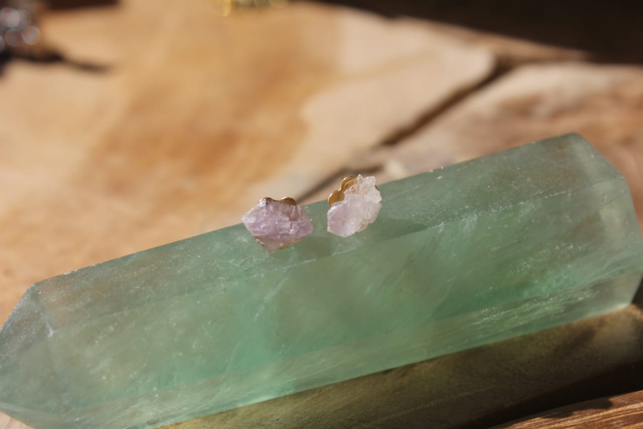 ROSE POST GEMSTONE EARRINGS