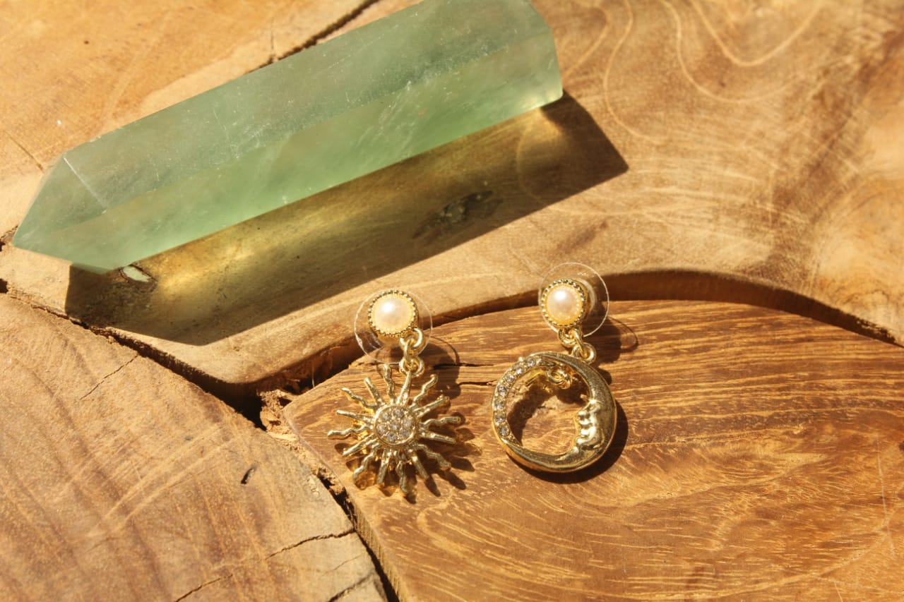 SUN & HOOP GOLD EARRING