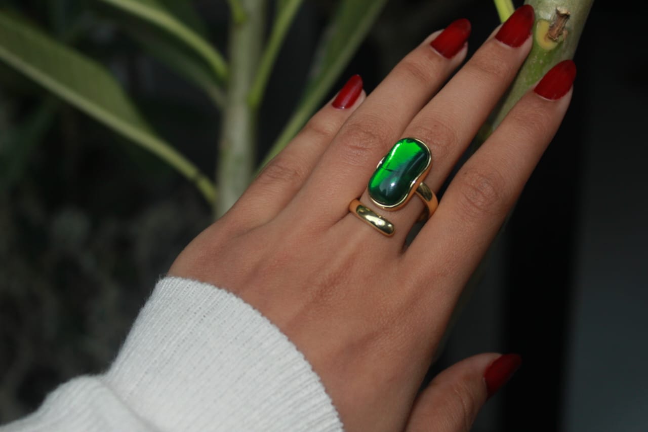 GREEN  OLIVE RING