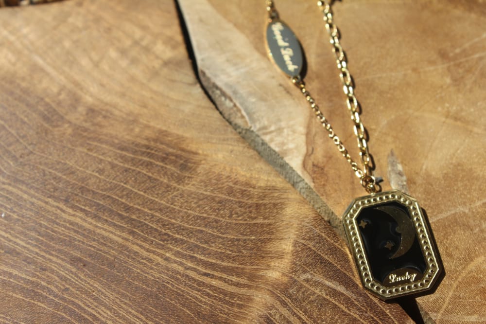 MOON PLATED SQUARE GOLD NECKLACE