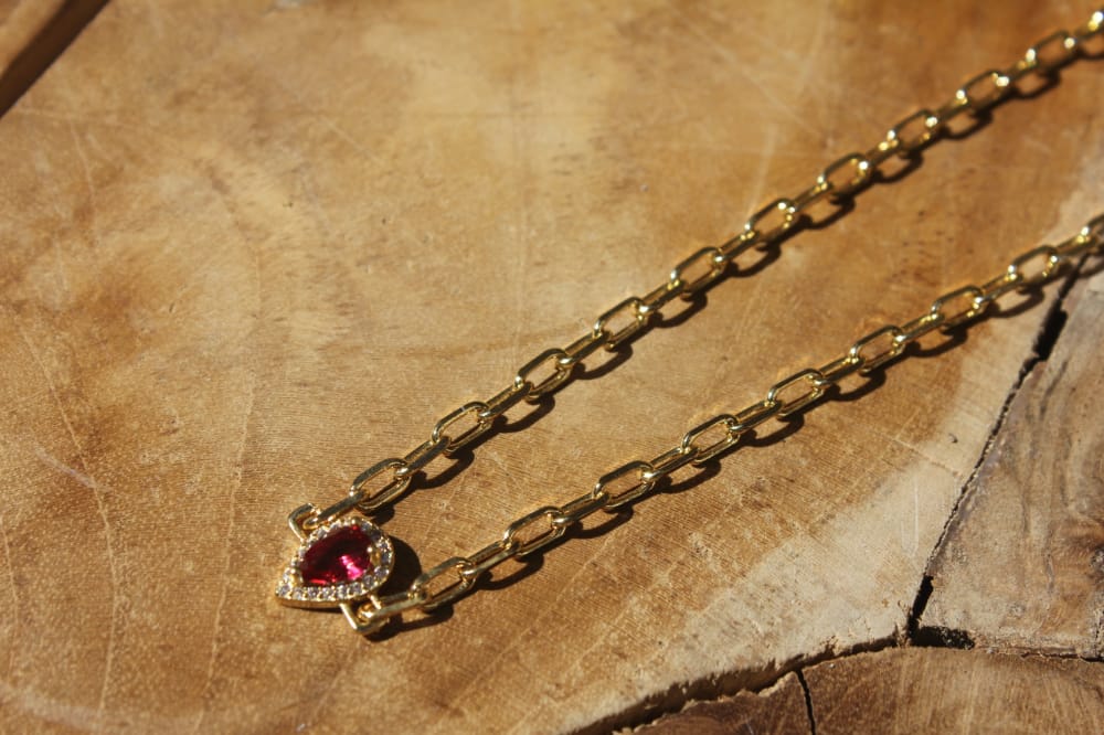 RED DIAMOND GOLD NECKLACE