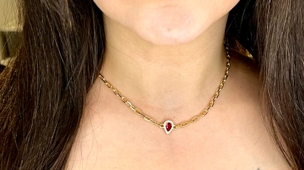 RED DIAMOND GOLD NECKLACE