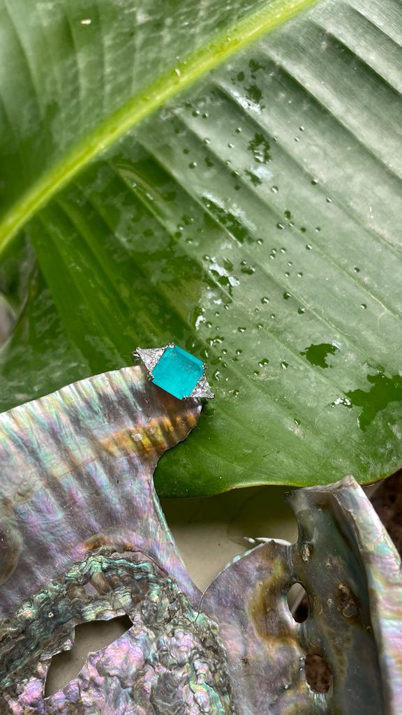 BLUE DIAMOND SILVER RING