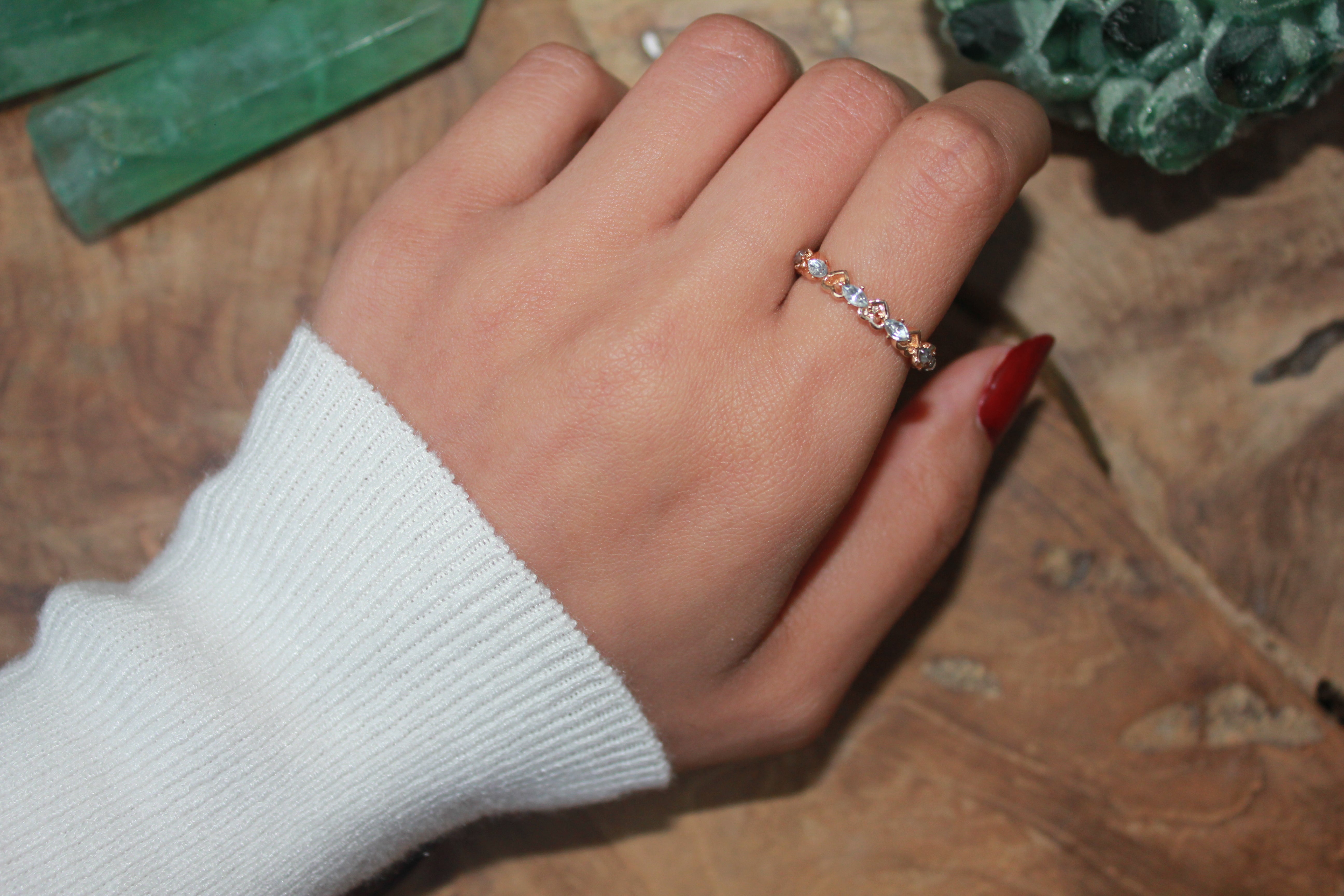 HEART AQUAMARINE RING