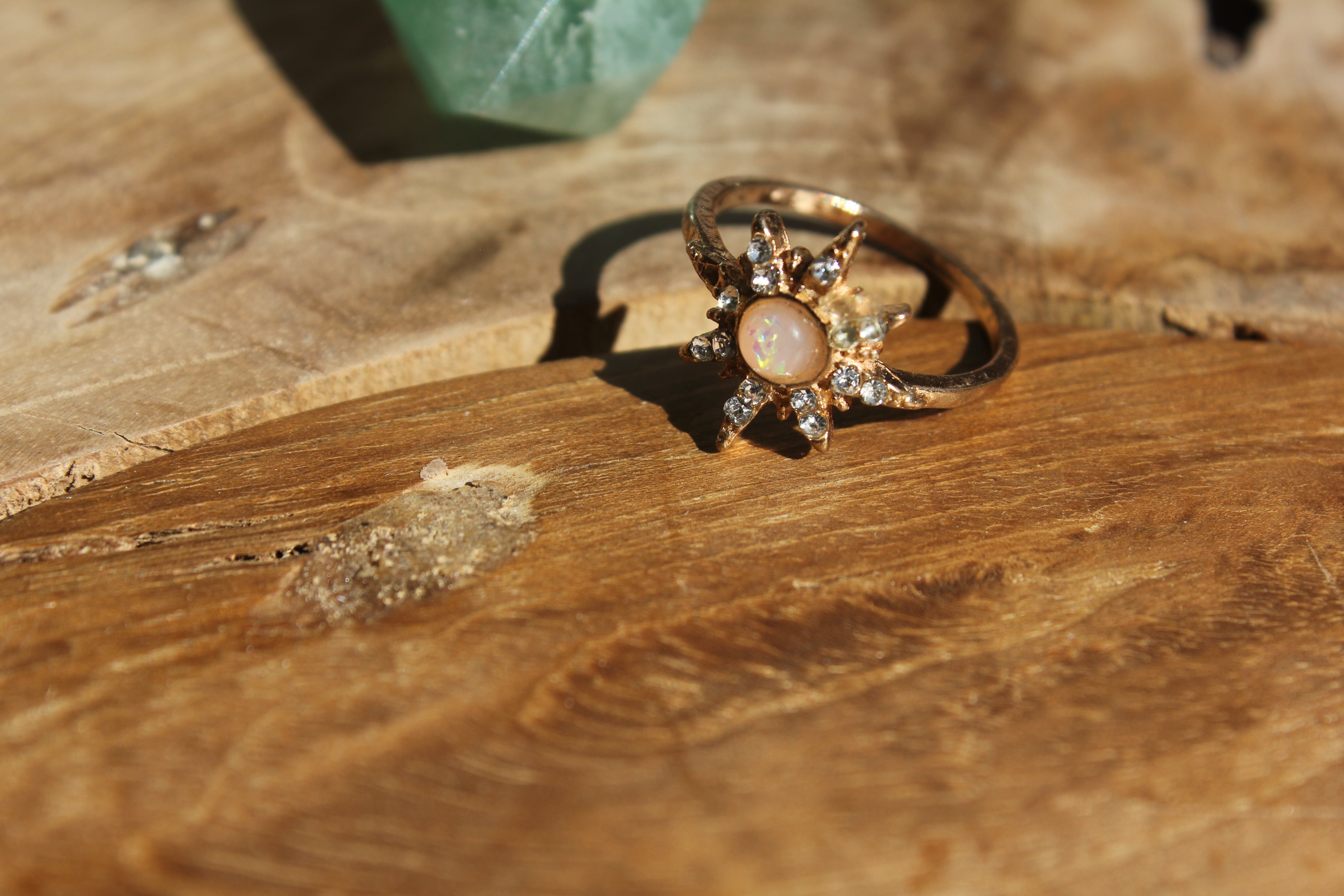 MOONSTONE HALO RING