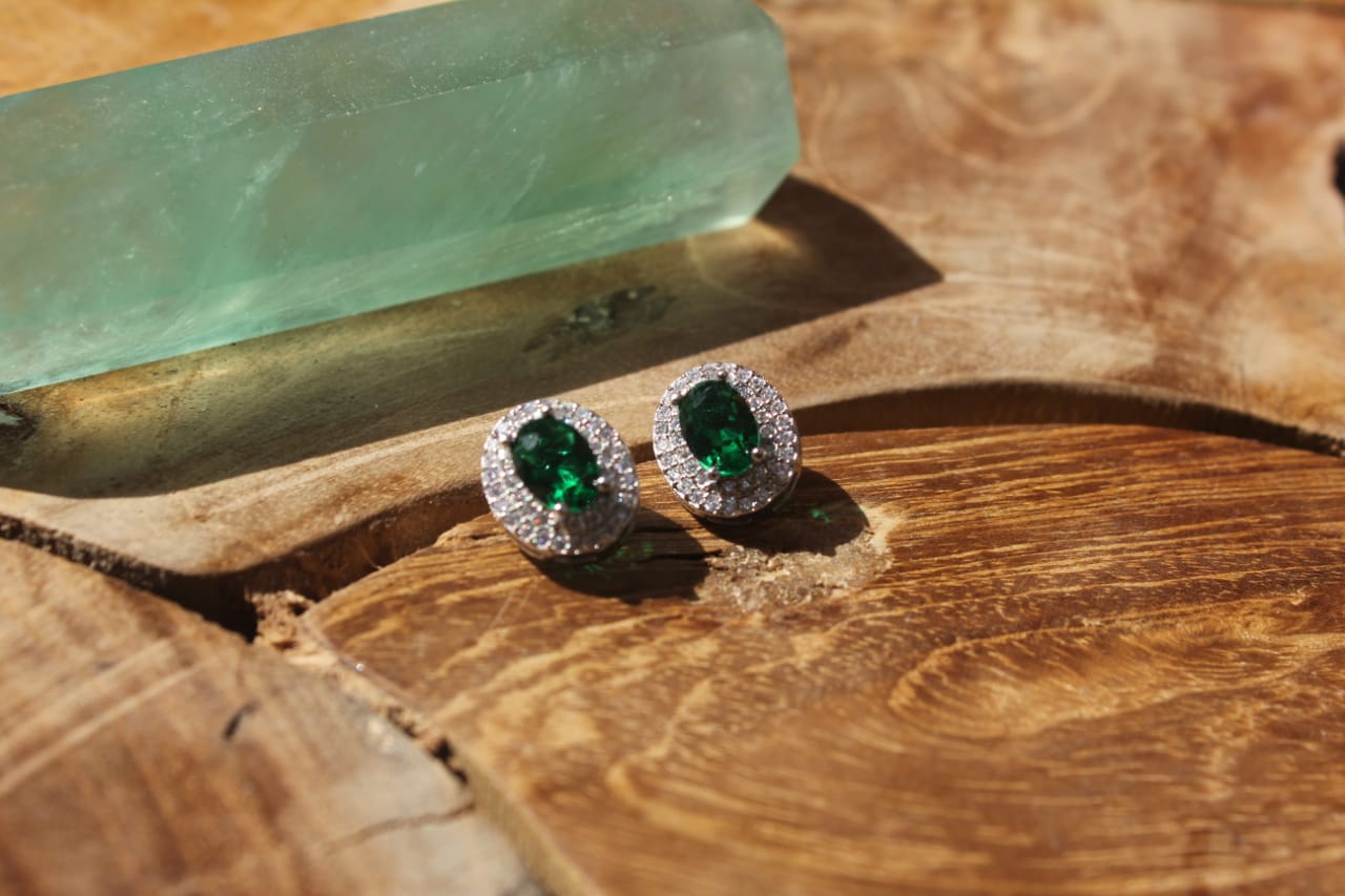 GREEN DIAMOND EARRINGS