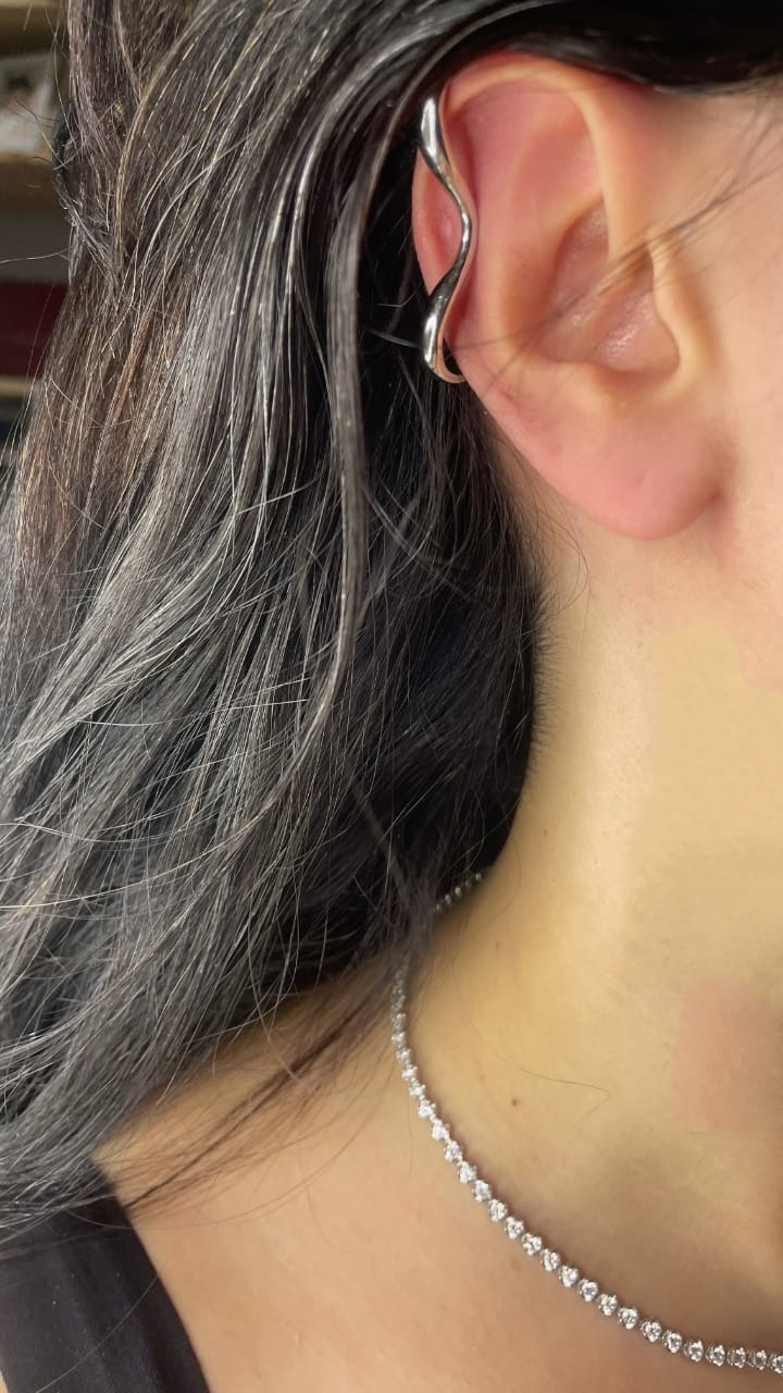 SILVER FOSSIL EARRINGS