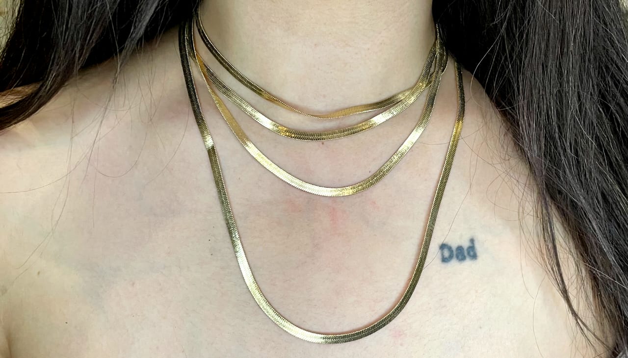 MULTIPLE ROWS GOLD NECKLACE